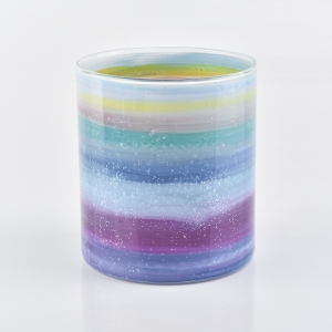 Hand Paint Colorful Cylinder Glass Candle Jars