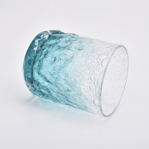 8oz Sang trọng Bong bóng màu xanh da trời Lọ nến vàng mã Trang trí nội thất Bán buôn