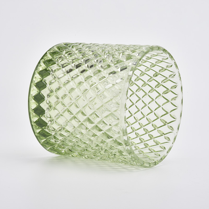 luxury green glass candle jar with lid home decor