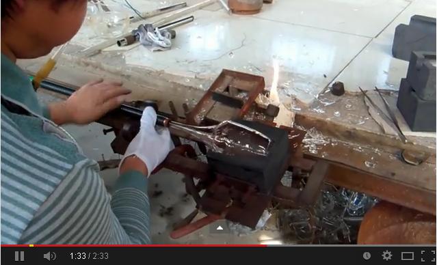 How to make borosilicate double wall glass Glassware Hand blown Method