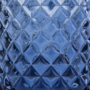 Toples lilin kaca dengan tutup tempat lilin biru untuk dekorasi rumah