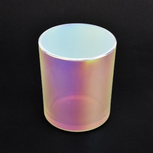 6oz 8oz 10oz White Holographic Glass Candle Jars