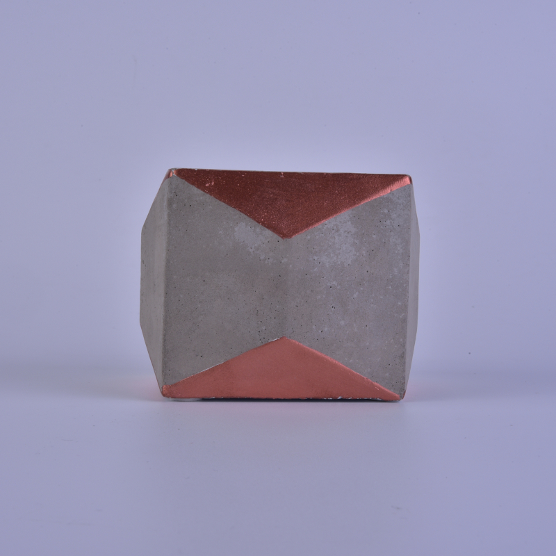 Empty square cement candle jars wholesale