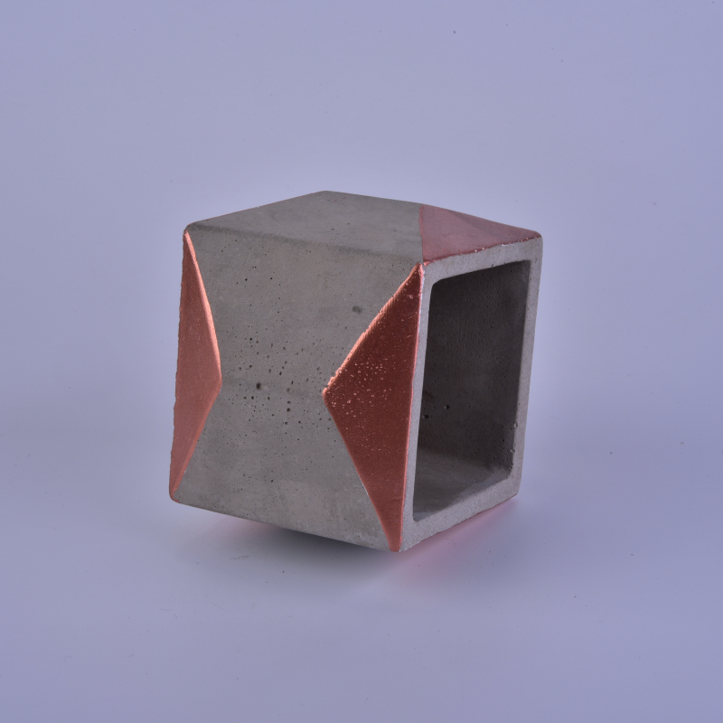 Empty square cement candle jars wholesale