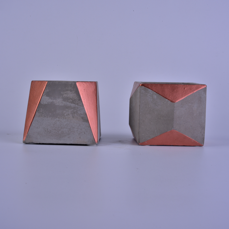 Empty square cement candle jars wholesale