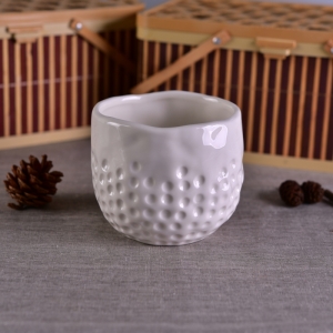 home decor dots white ceramic candle holder