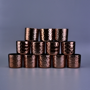 Hot selling brown glazing ceramic candle jars for christmas