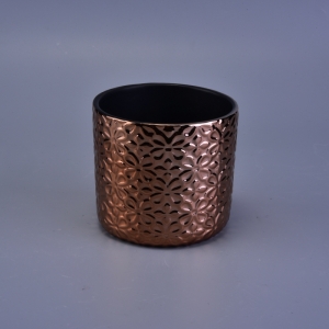 Mainit na pagbebenta ng mga brown glazing ceramic candle garapon para sa pasko