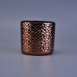 Mainit na pagbebenta ng mga brown glazing ceramic candle garapon para sa pasko