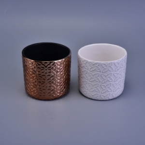 Mainit na pagbebenta ng mga brown glazing ceramic candle garapon para sa pasko