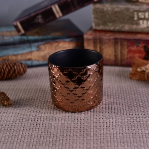 Mainit na pagbebenta ng mga brown glazing ceramic candle garapon para sa pasko