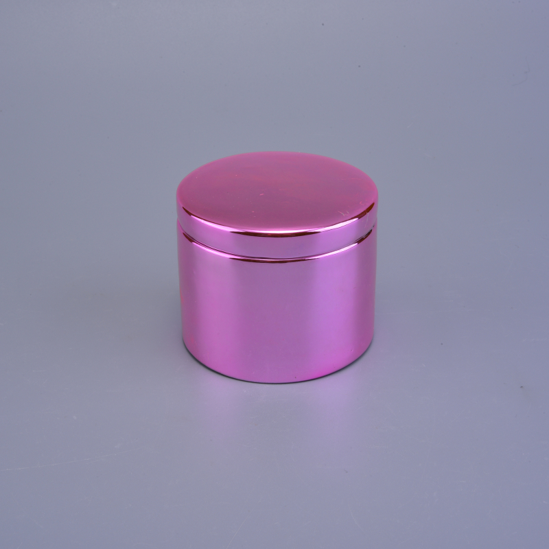 Custom Luxury Rose Gold Ceramic Candle Holder With Lids Custom Luxury Rose Gold Ceramic Candle Holder With Lids