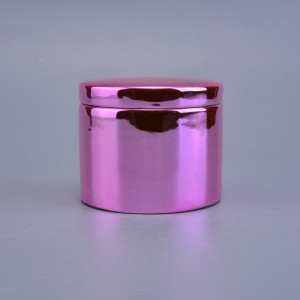 Pasadyang Luxury Rose Gold Ceramic Candle Holder Na May Mga Takip