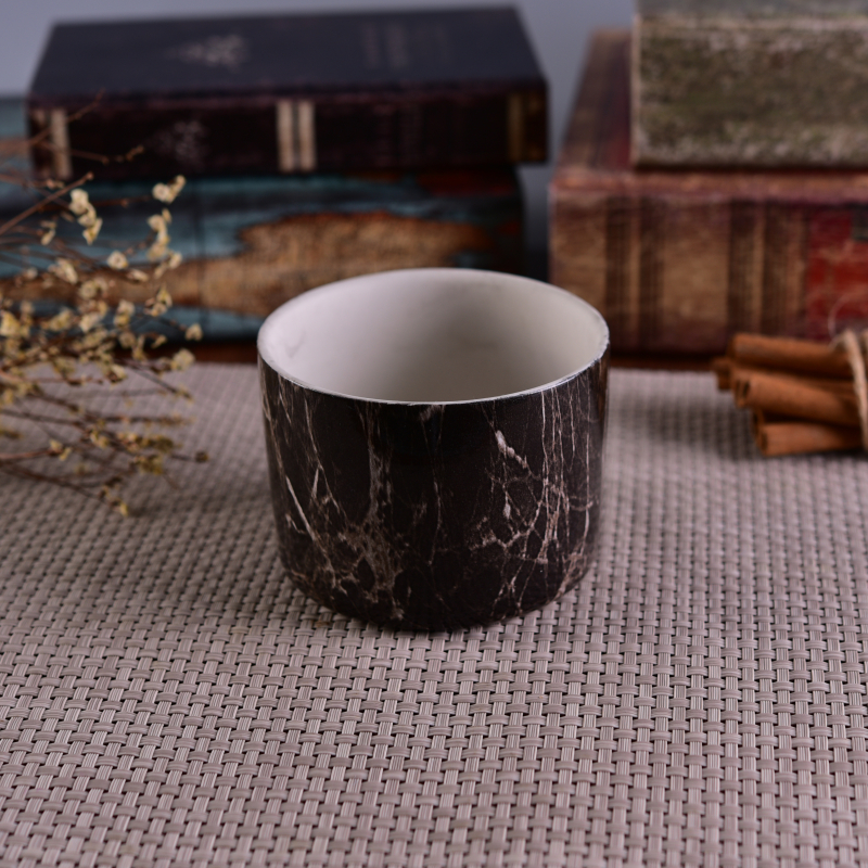 Hydrographics transfer printing home decoration ceramic candle holder for wholesale Hydrographics transfer printing home decoration ceramic candle holder for wholesale