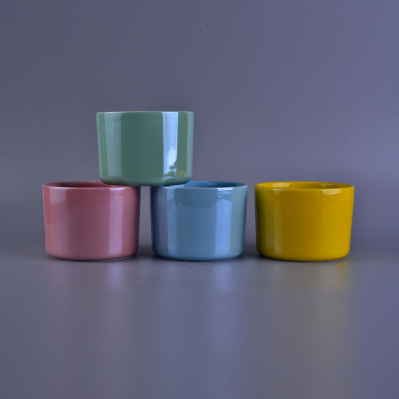 Beautiful color pearl glaze ceramic candle jars
