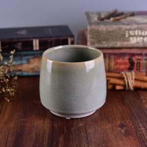 Crack glaze transmutation ceramic candle vessels