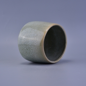 Crack glaze transmutation ceramic candle vessel