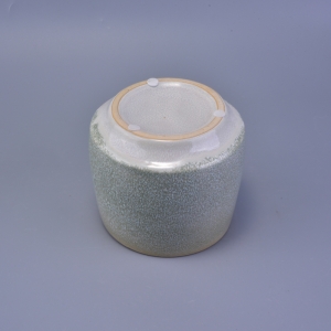 Crack glaze transmutation ceramic candle vessel