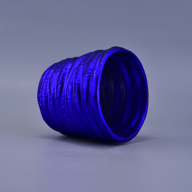 Decorative Banded Shining Colorful Coating Cylinder Ceramic Candle Holder