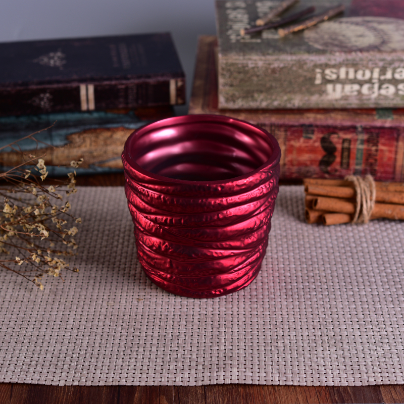 Decorative Banded Shining Colorful Coating Cylinder Ceramic Candle Holder