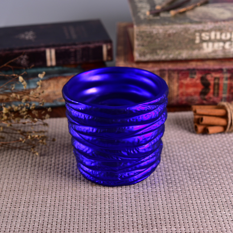 Decorative Banded Shining Colorful Coating Cylinder Ceramic Candle Holder