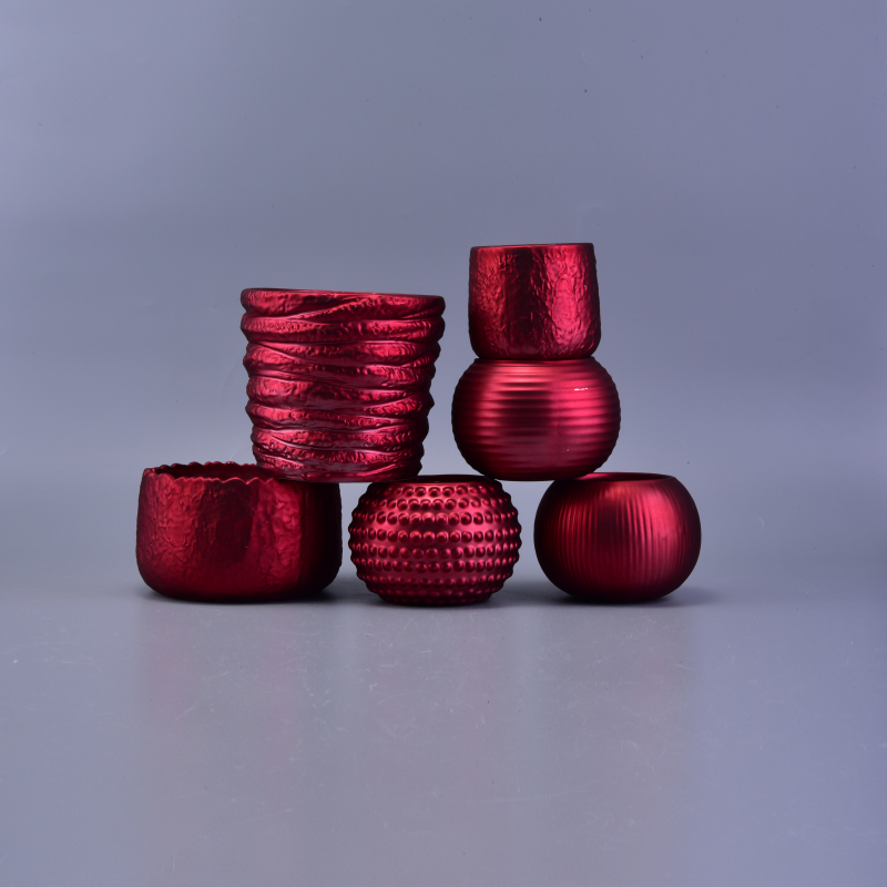 Decorative Banded Shining Colorful Coating Cylinder Ceramic Candle Holder