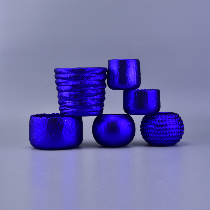 Decorative Banded Shining Colorful Coating Cylinder Ceramic Candle Holder