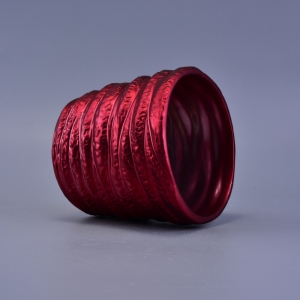Pandekorasyon na Banded Shining Colorful Coating Cylinder Ceramic Candle Holder