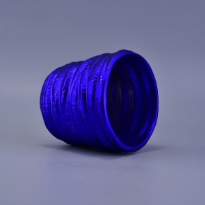 Pandekorasyon na Banded Shining Colorful Coating Cylinder Ceramic Candle Holder