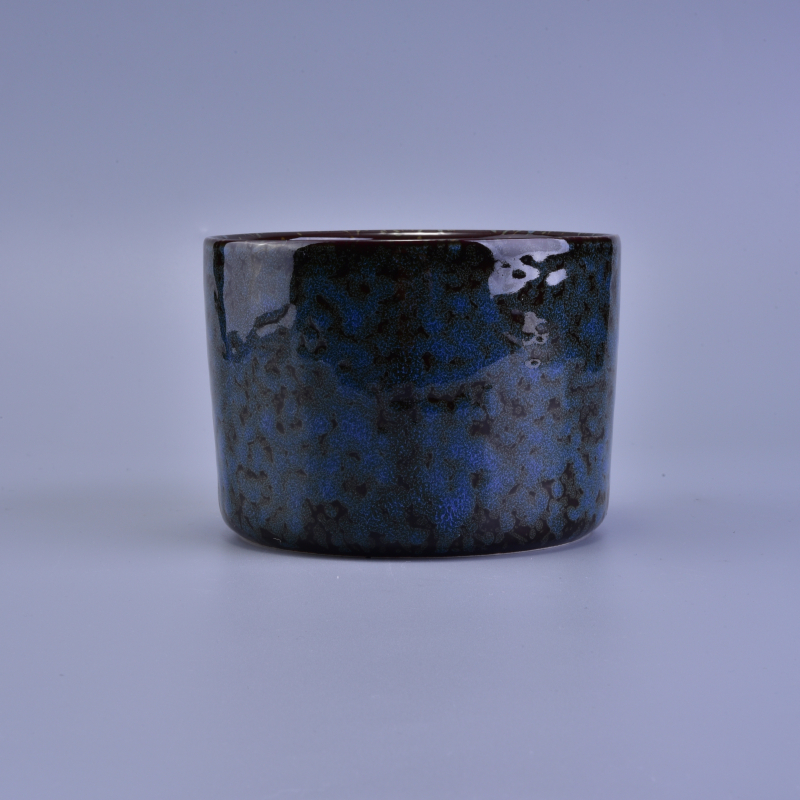 Transmutation glazed ceramic candle jar wholesale