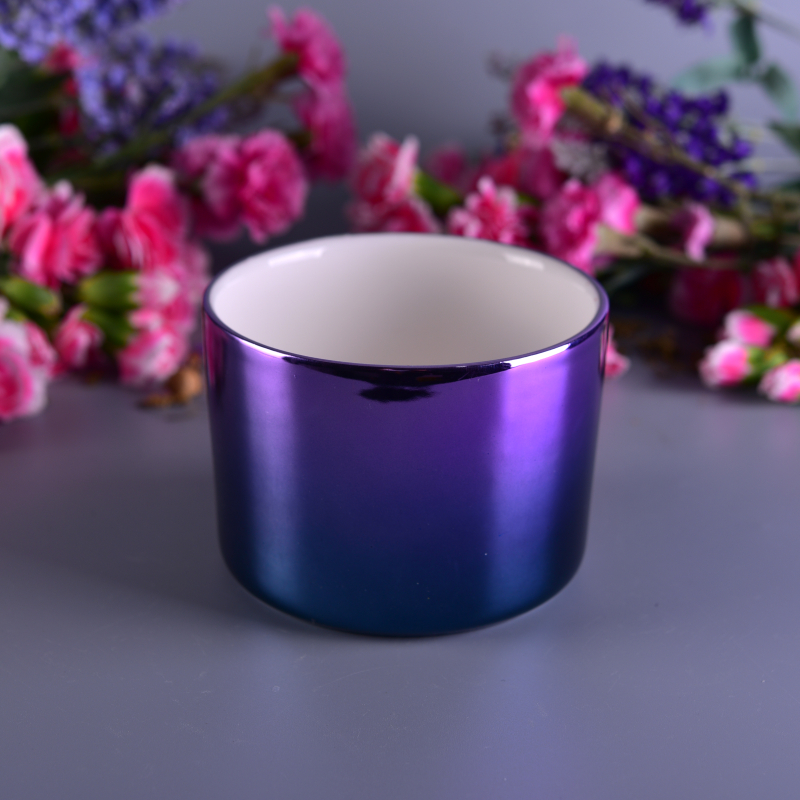 Shining Glazed Colorful Ceramic Candle Container Wedding Decoration