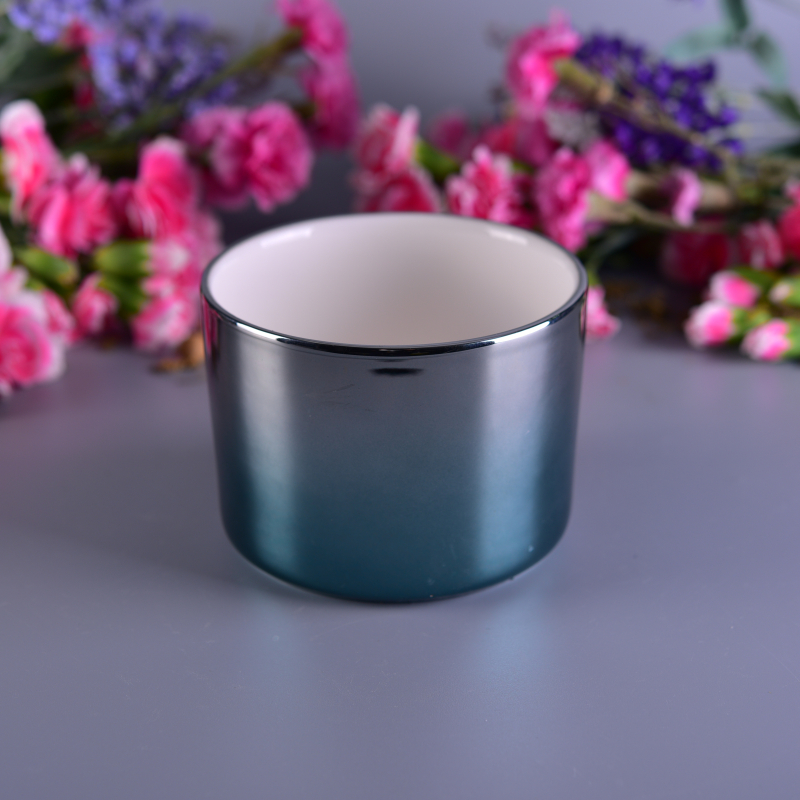 Shining Glazed Colorful Ceramic Candle Container Wedding Decoration