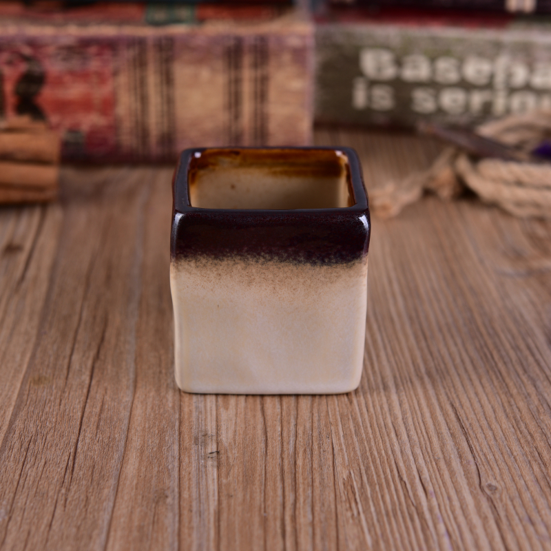Transmutation Glazed Square Ceramic Candle Holder Transmutation Glazed Square Ceramic Candle Holder