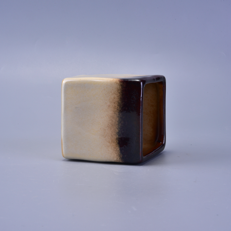 Transmutation Glazed Square Ceramic Candle Holder Transmutation Glazed Square Ceramic Candle Holder