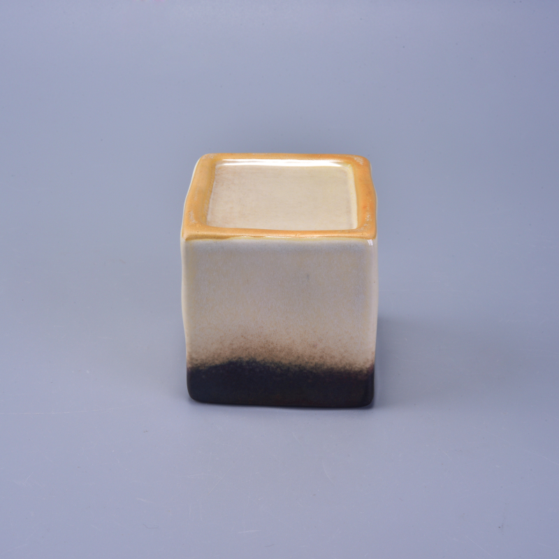 Transmutation Glazed Square Ceramic Candle Holder Transmutation Glazed Square Ceramic Candle Holder