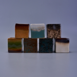 Transmutation Glazed Square Ceramic Candle Holder