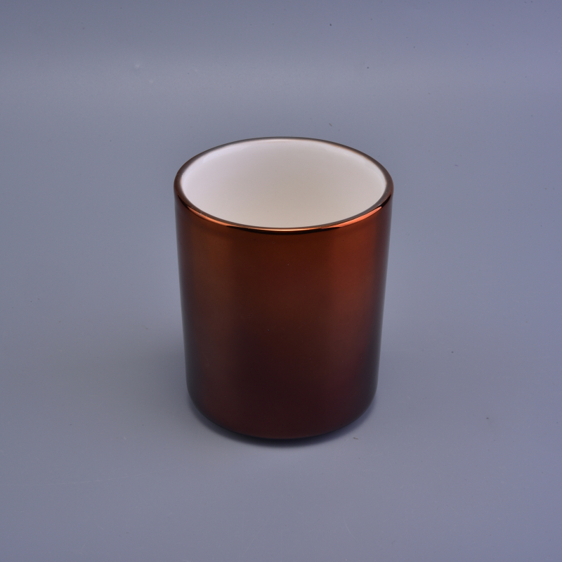 Luxury gradient electroplating color candle holder for ceramic candle vessels Luxury gradient electroplating color candle holder for ceramic candle vessels