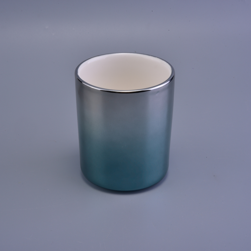 Luxury gradient electroplating color candle holder for ceramic candle vessels Luxury gradient electroplating color candle holder for ceramic candle vessels