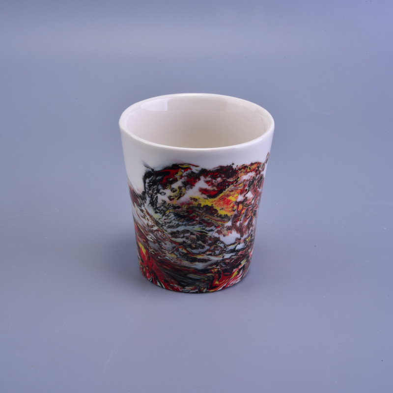 2017 New arrival unique design luxury glazing ceramic candle holder