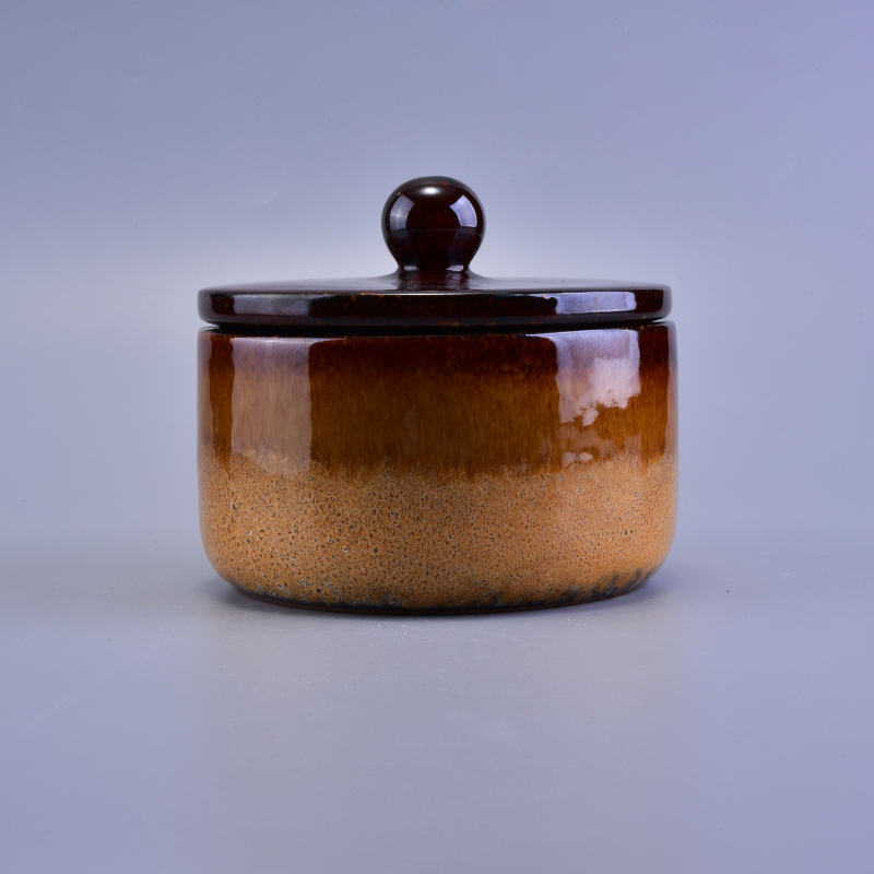 Scented ceramic candle jars with lid