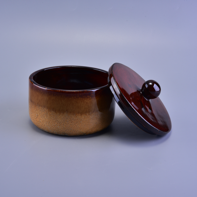Scented ceramic candle jars with lid