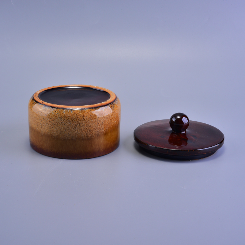 Scented ceramic candle jars with lid