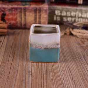 Square ceramic vase for candles