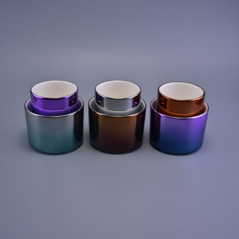 Shining Glazed Colorful Ceramic Candle Container Wedding Decoration