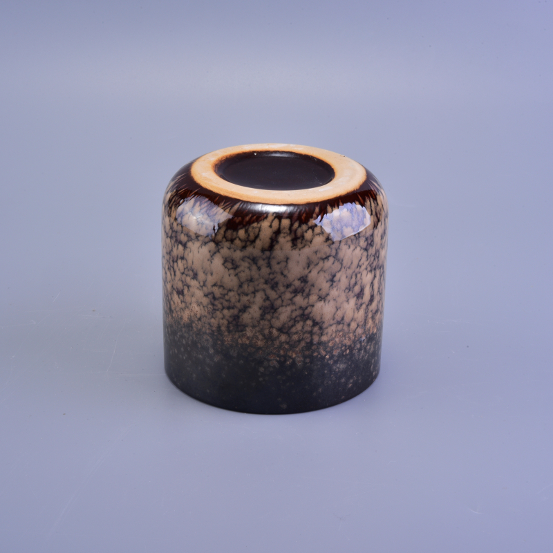 Cloudy Pattern Transmutation Glazed Votive Ceramic Candle Cup