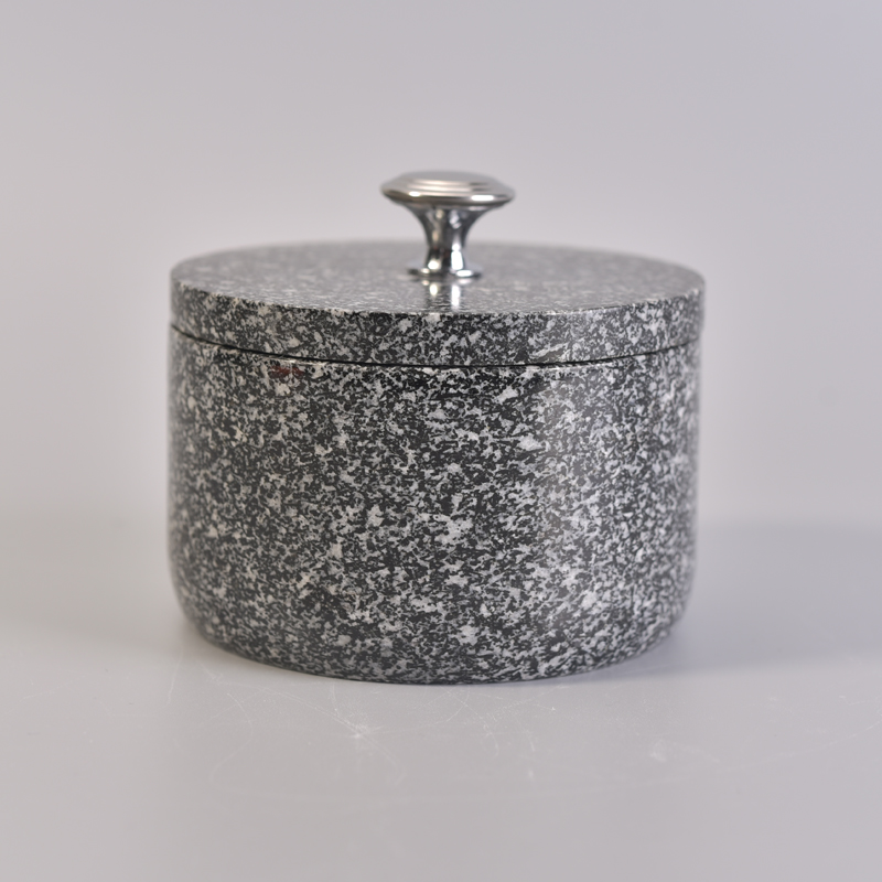Popular newly marble candle jar with lids home decoration hot selling