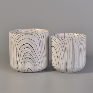 water transfer round cyliner ceramic cup candle holder