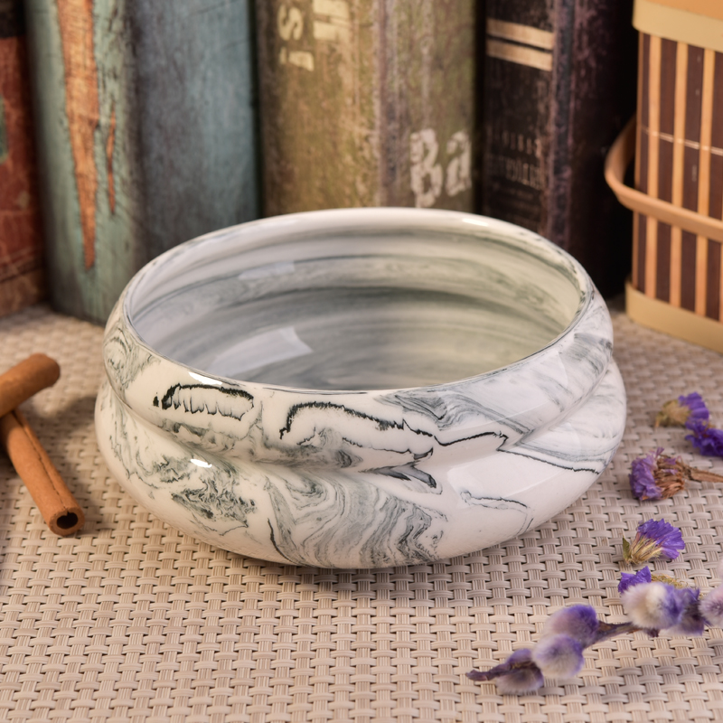 Special marble effect concrete gourd candle jar for decoration