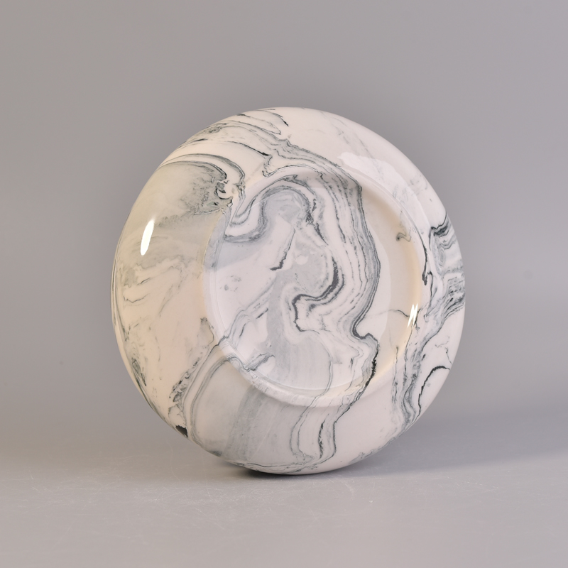 Special marble effect concrete gourd candle jar for decoration