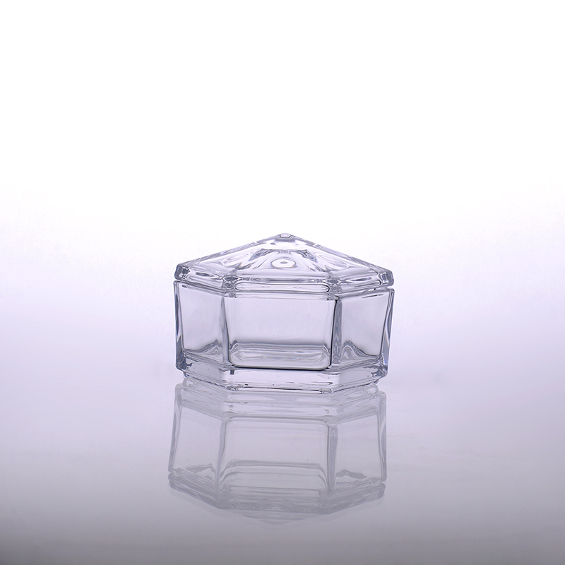 315ml Machine Made Color Sprayed Electroplated Glass Candle Holder for Wedding Decor Hot selling unique giant size hexagon candle glass vessel